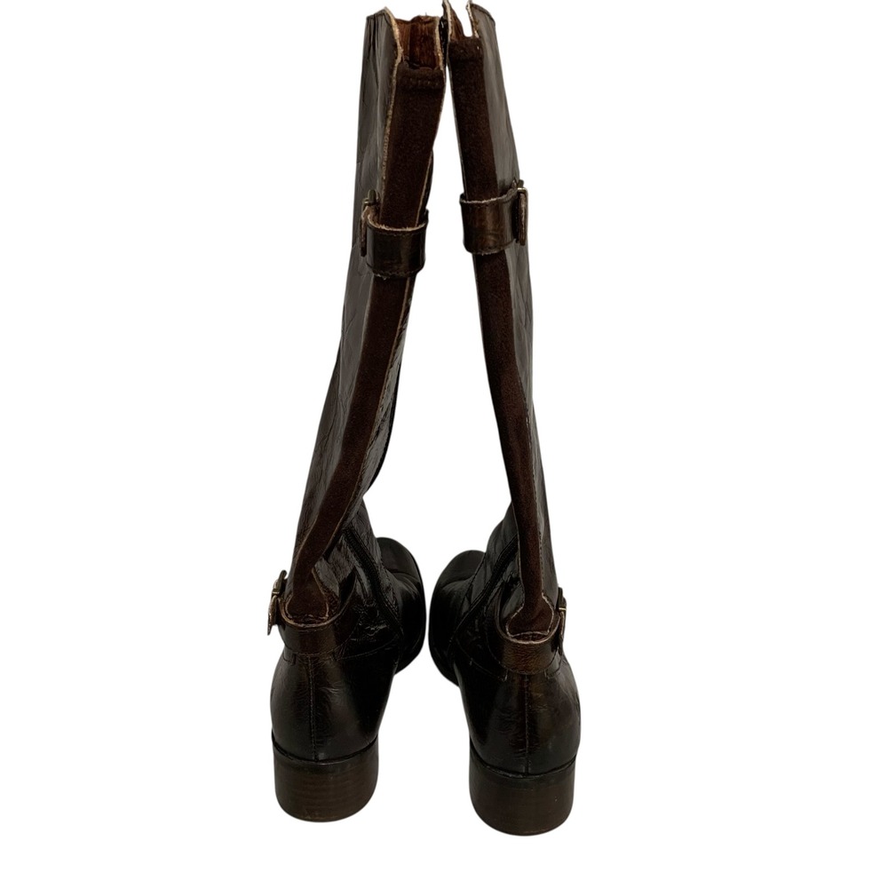 Born‎ Gibb Tall Riding Boots Brown Distressed Leather Womens 7.5 F56716 - Picture 5 of 11